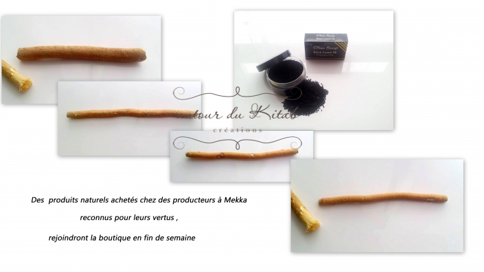 Salam Alaykoum, une petite surprise pour tous les amoureux de la sunna des Siwak de qualité (de différentes tailles des petits comme des grands)  :) des graines de nigelle ainsi que des savons rejoindront la boutique en fin de semaine inchaa Allah