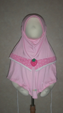 Hijab fillette coton lien à nouer dans le dos et petite fraise. 5euros
