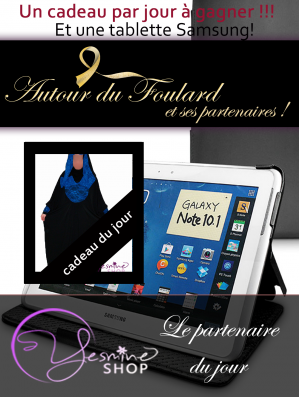 Souhaitez-vous savoir ce pour quoi vous jouez aujourd'hui? Une abaya de chez Yesmine Shop, rien que ça! RDV sur www.autourdufoulard.com/le-jeu pour tenter de la remporter et en partageant cette photo vous multiplier votre chance de gagner la ‪tablette‬ Samsung!