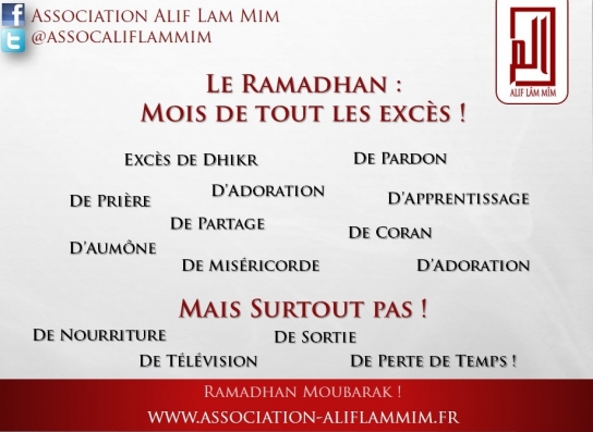 On continue la série Ramadhan en image ! 

Ramadha : Mois de tout les excès ! 

www.association-aliflammim.fr